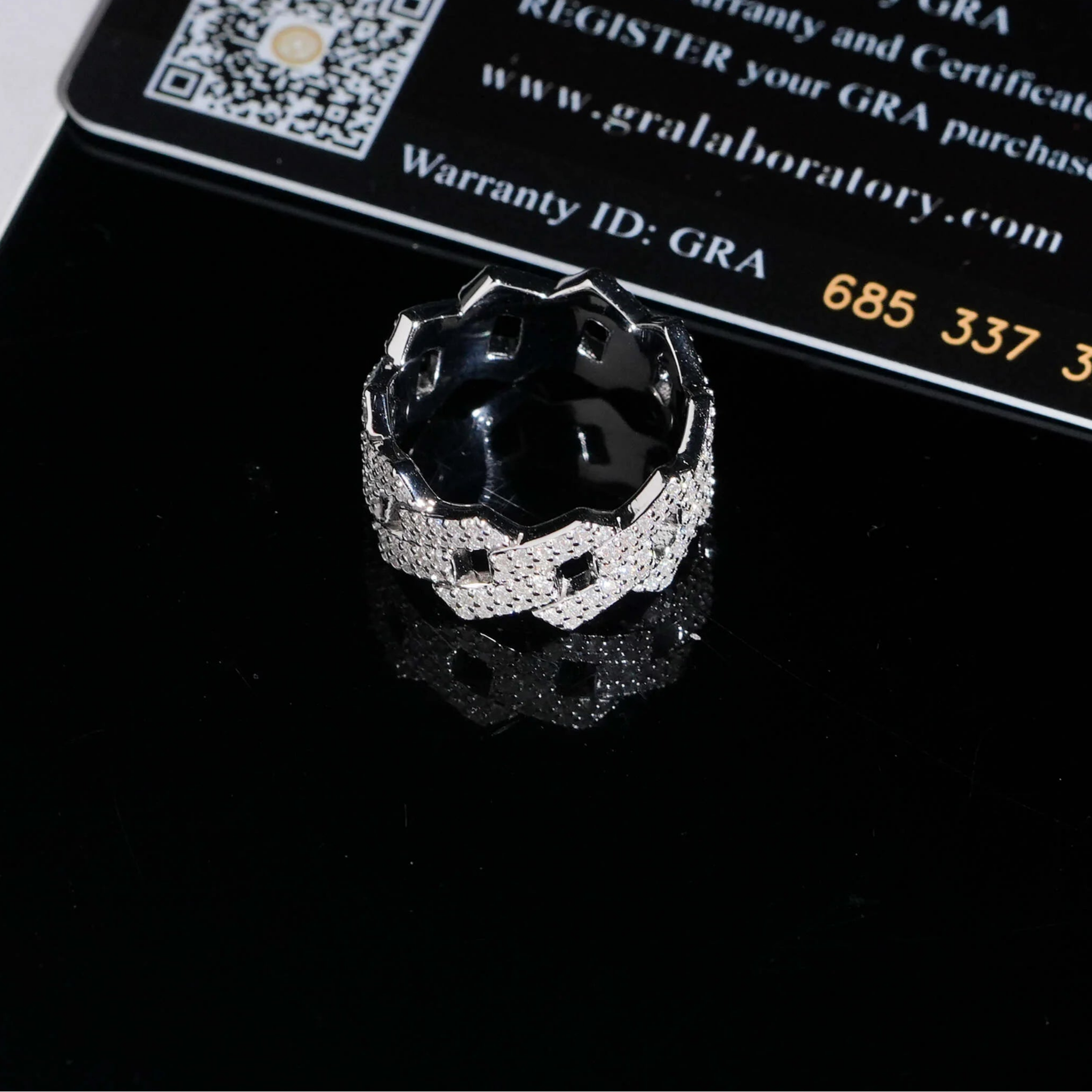 Moissanite Cuban 2-Row Ring