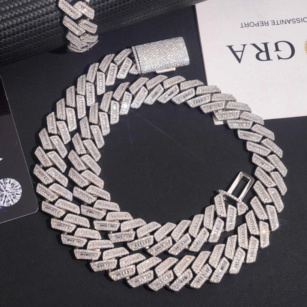 Moissanite Baguette Cuban Link