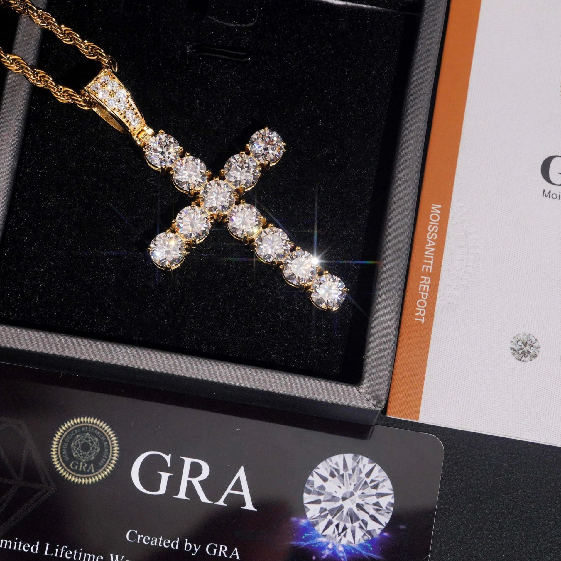 Moissanite Cross Pendant