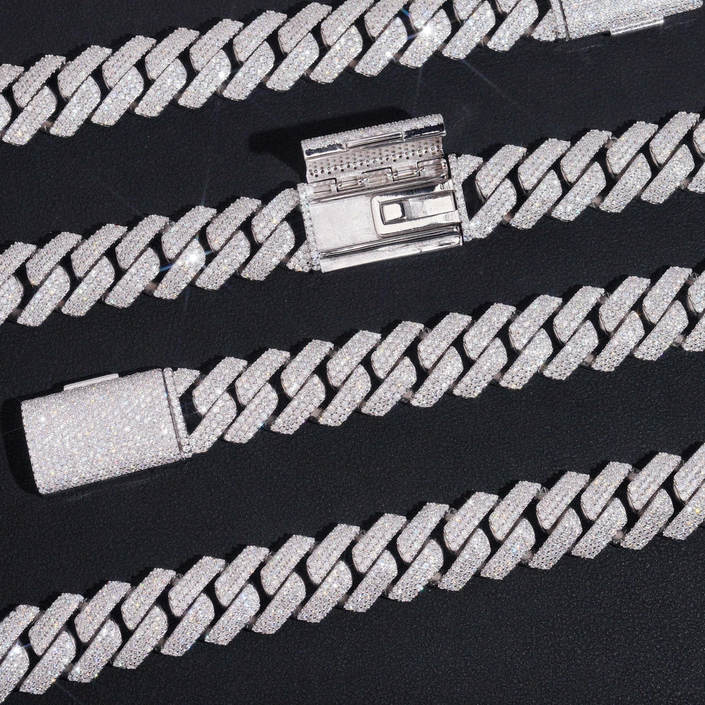 15mm Moissanite Cuban Link Chain