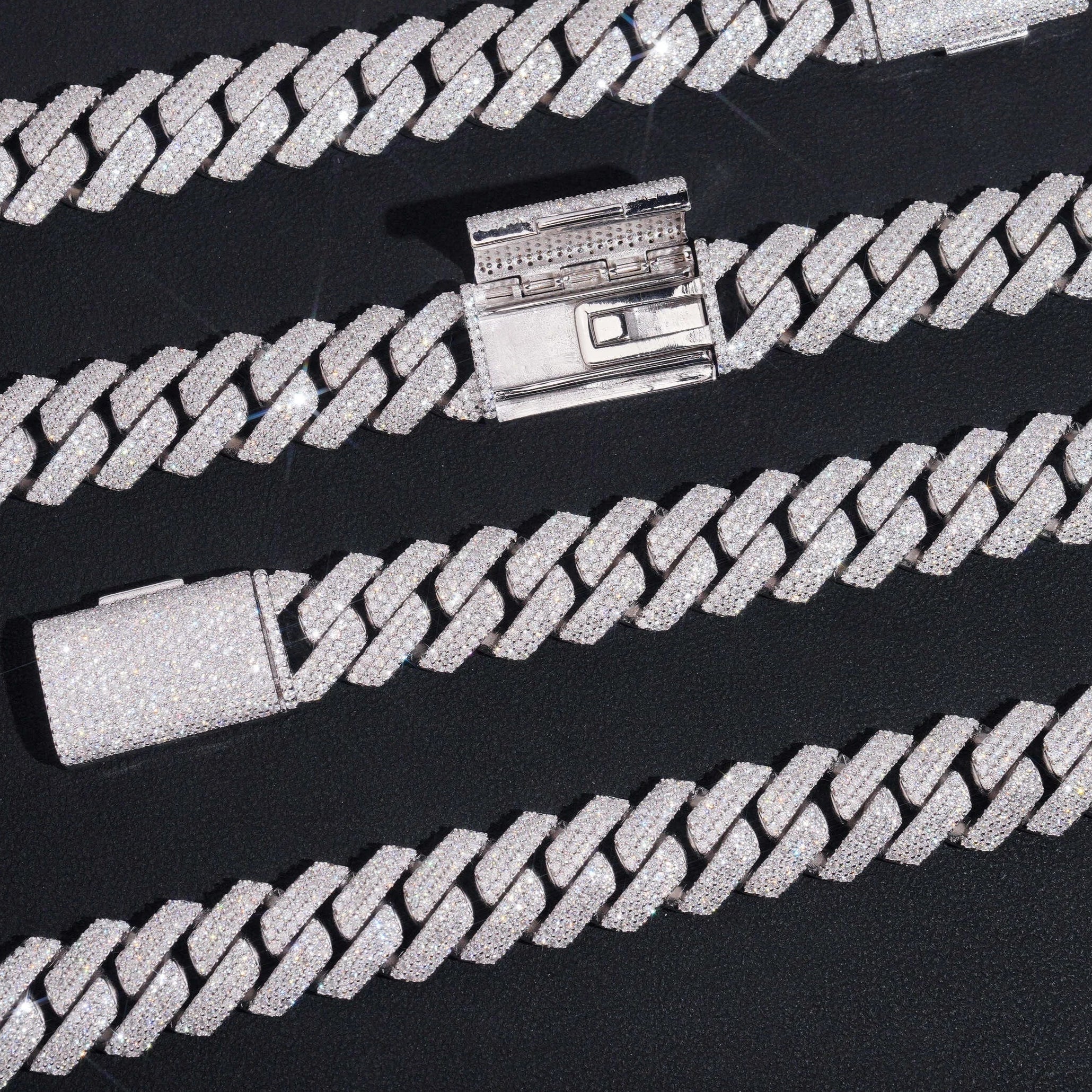 15mm Moissanite Cuban Link Chain