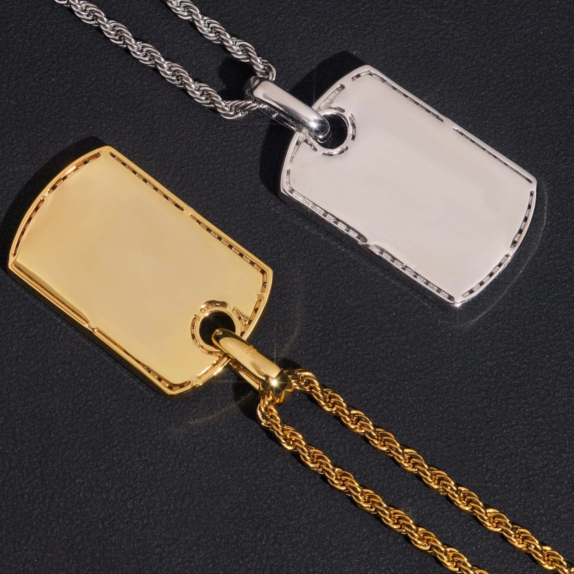 Moissanite Dog Tag Pendant