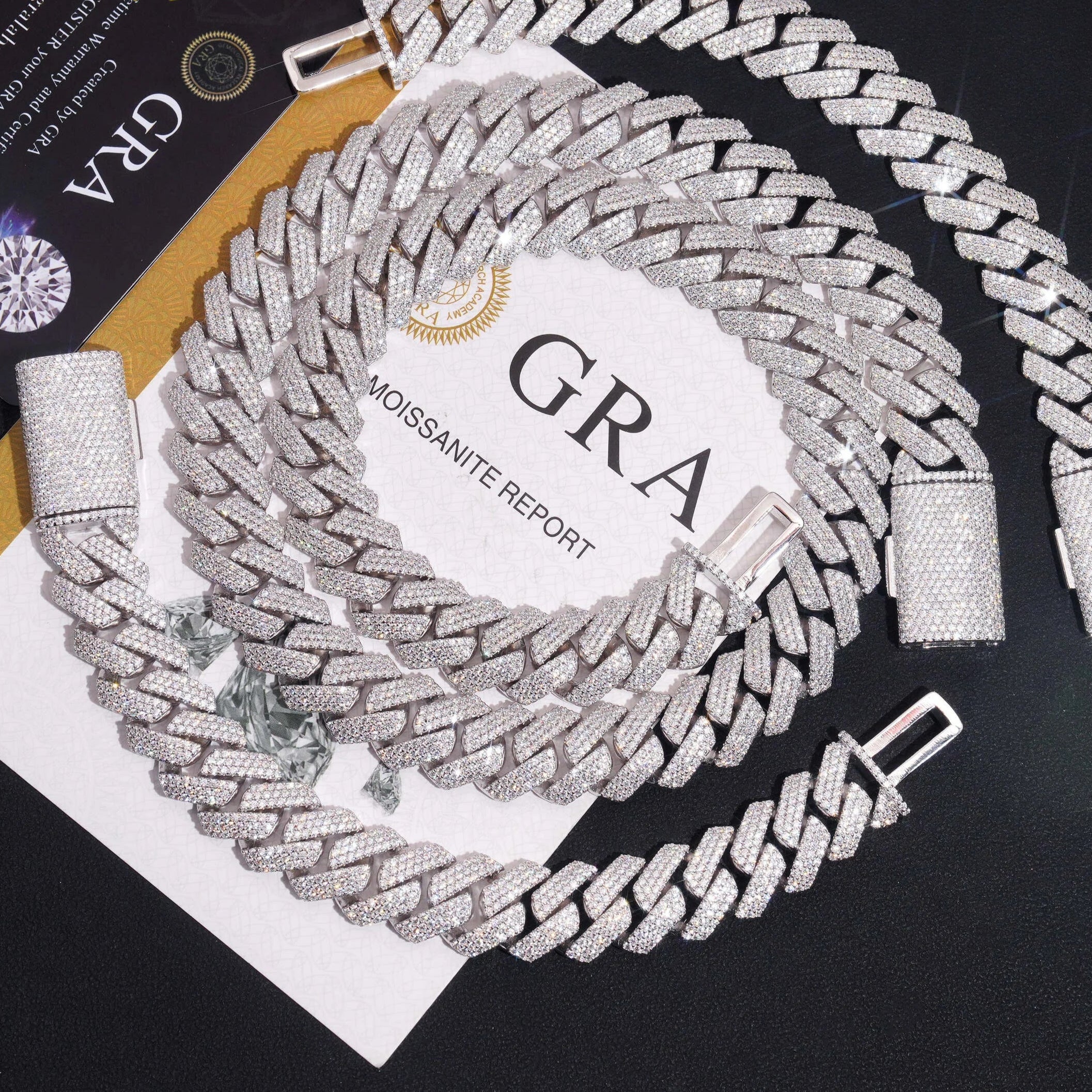 15mm Moissanite Cuban Link Chain