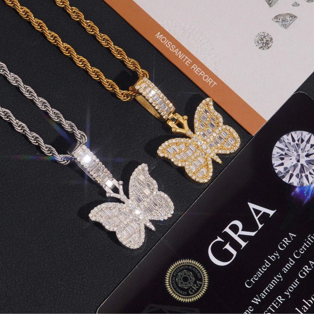 Butterfly Moissanite Pendant