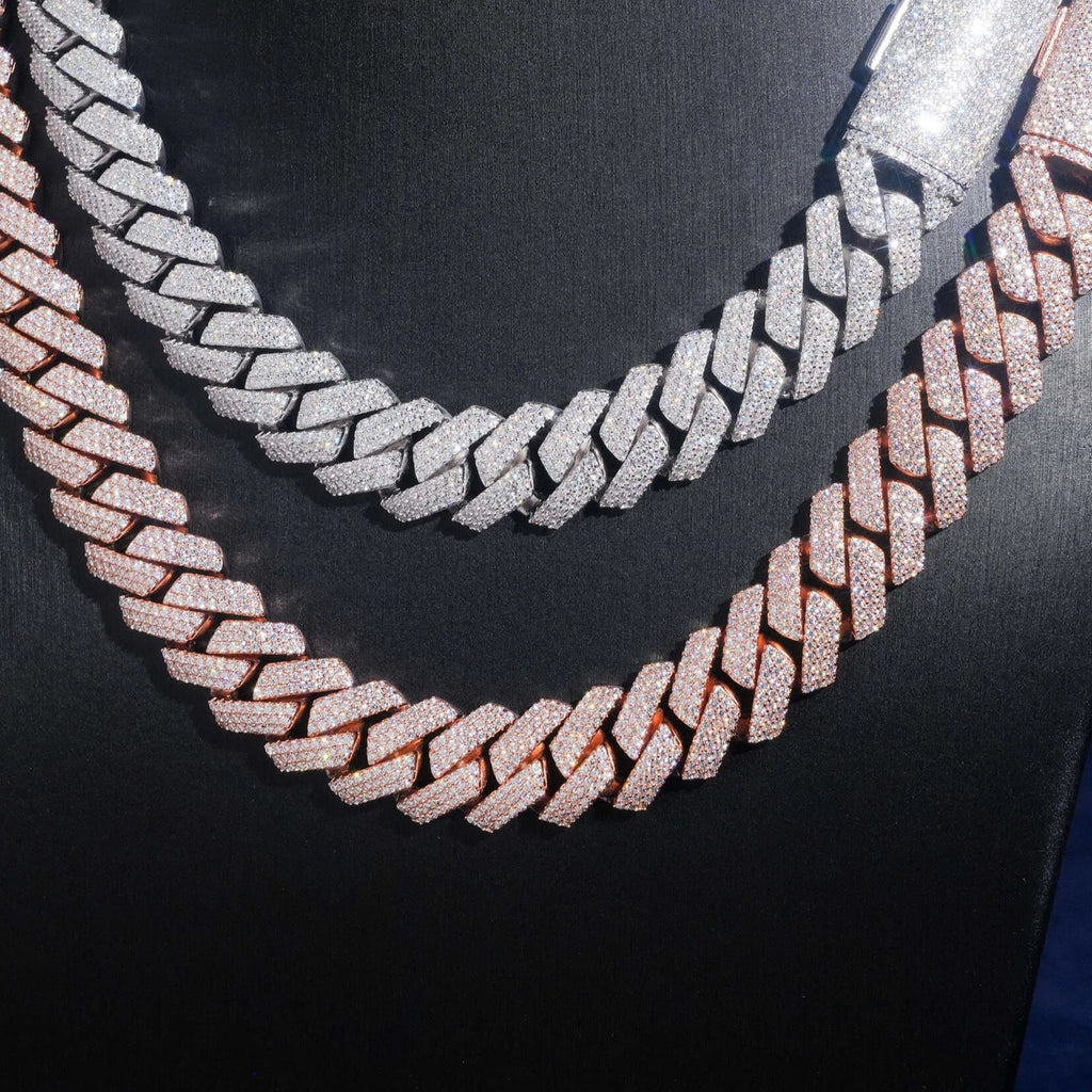 15mm Moissanite Cuban Link Chain