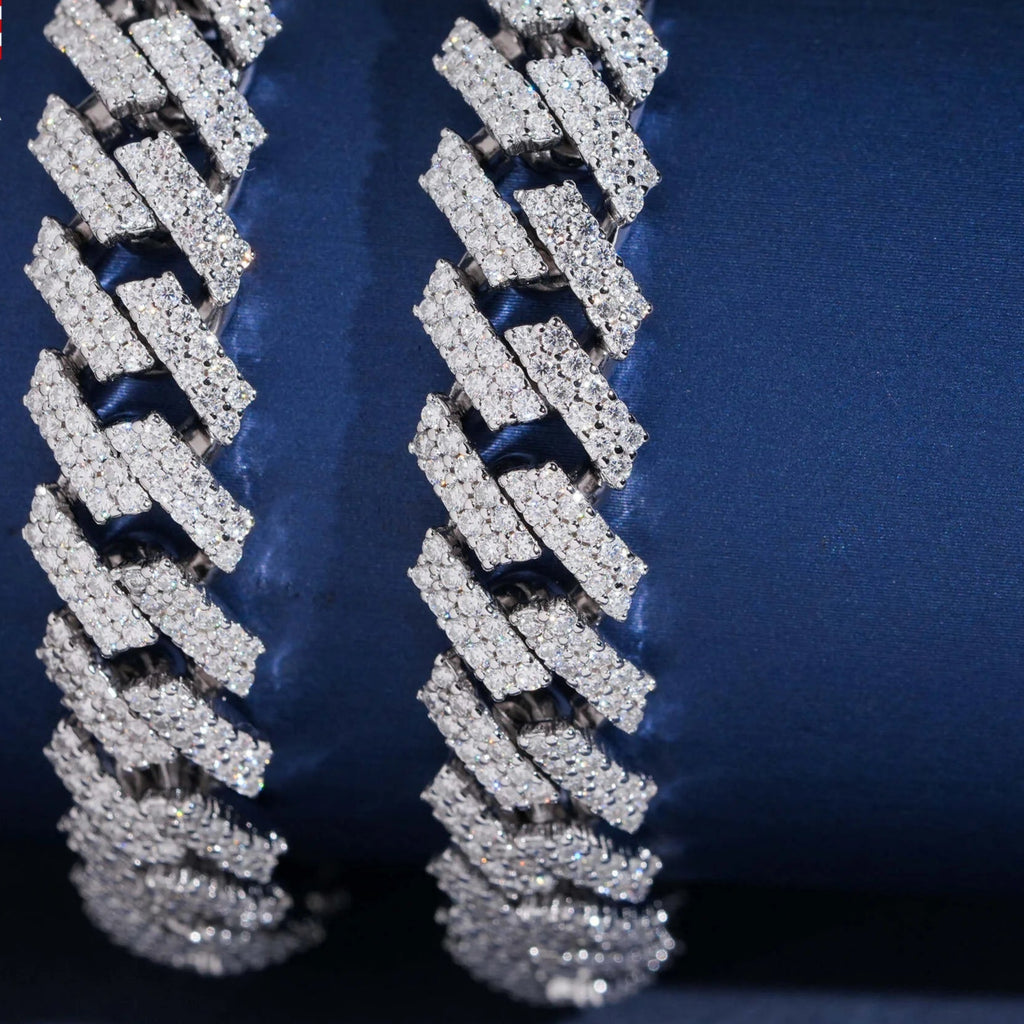 Moissanite Cuban Link Chain Bracelet