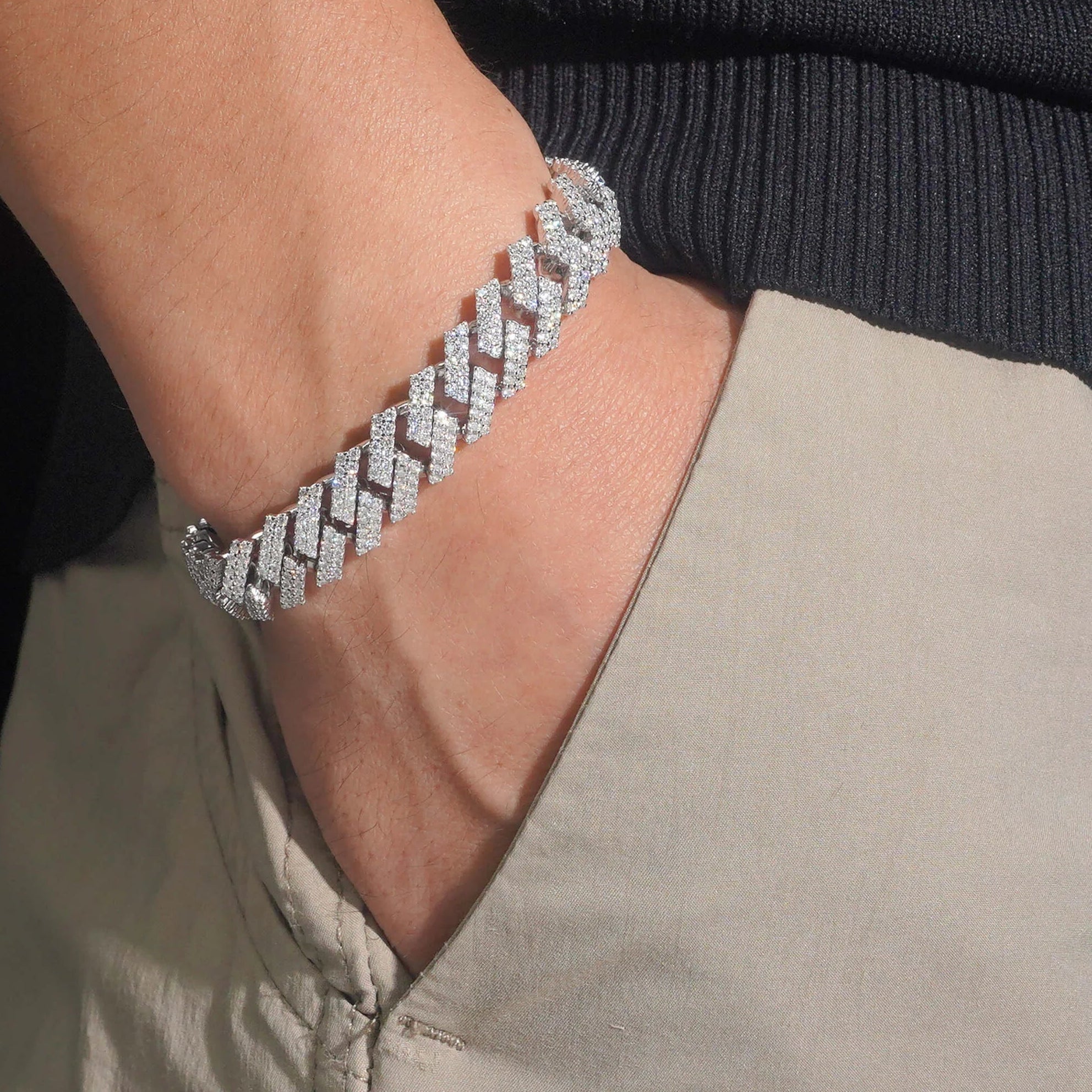 Moissanite Cuban Link Chain Bracelet