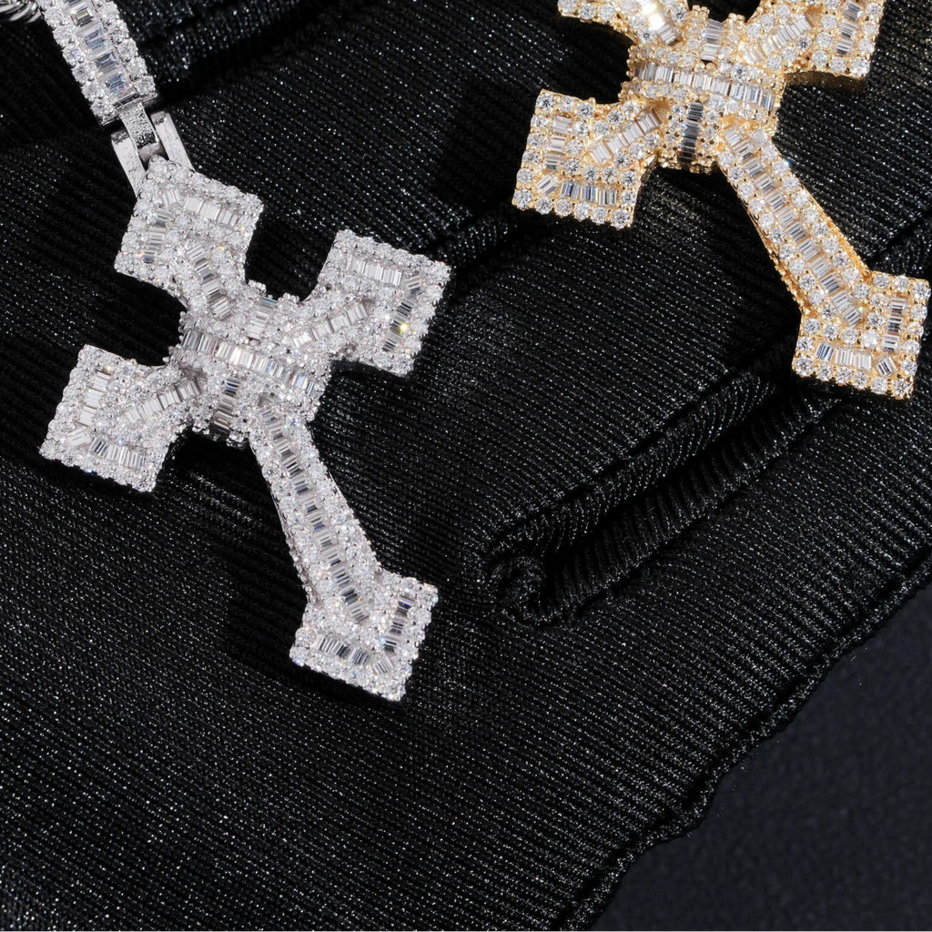 Moissanite Diamond X Cross Pendant