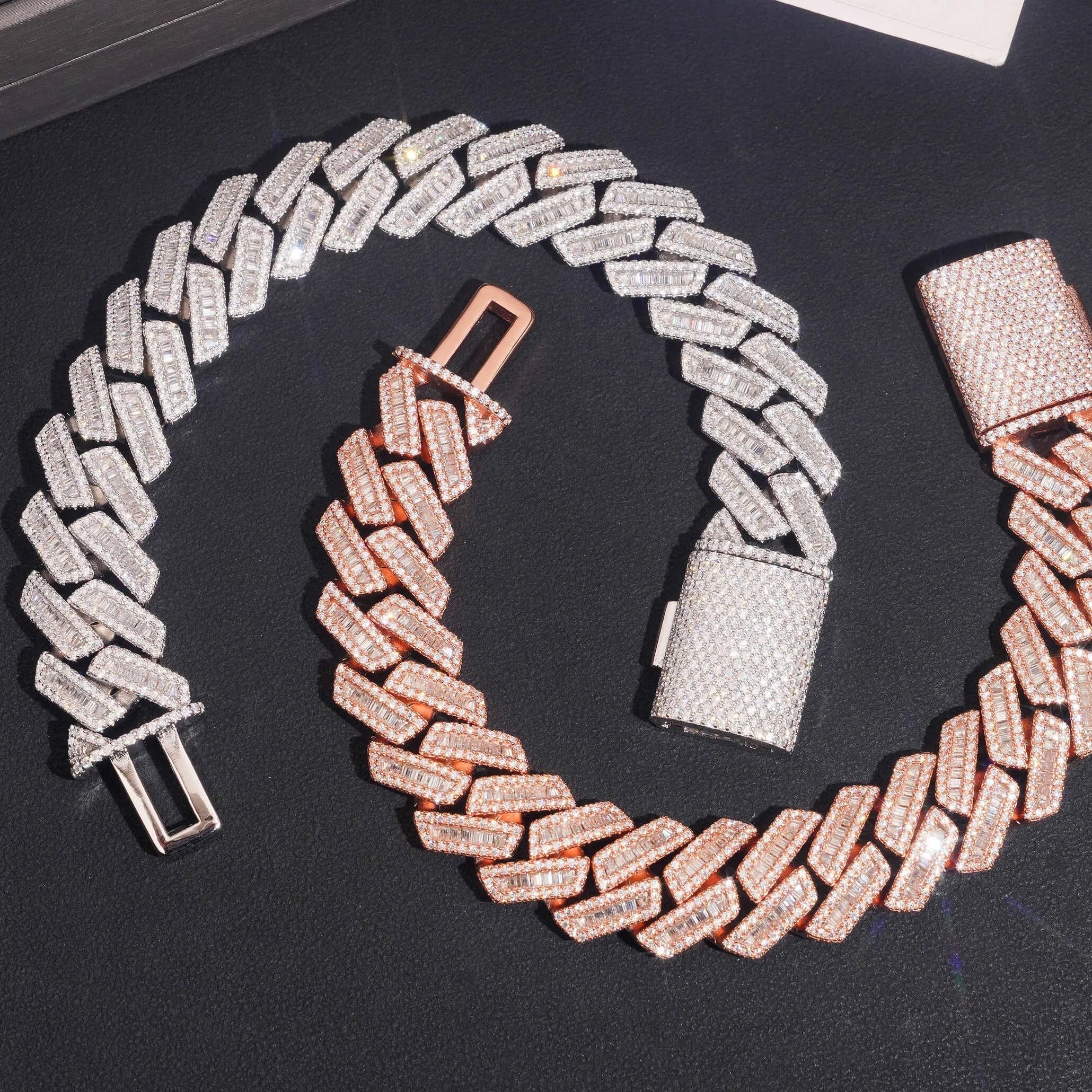 Moissanite Baguette Cuban Link