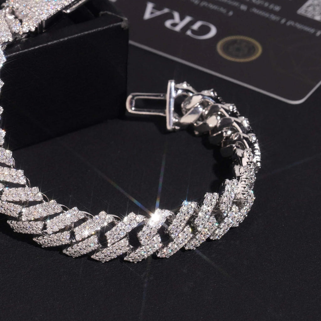 Moissanite Cuban Link Chain Bracelet