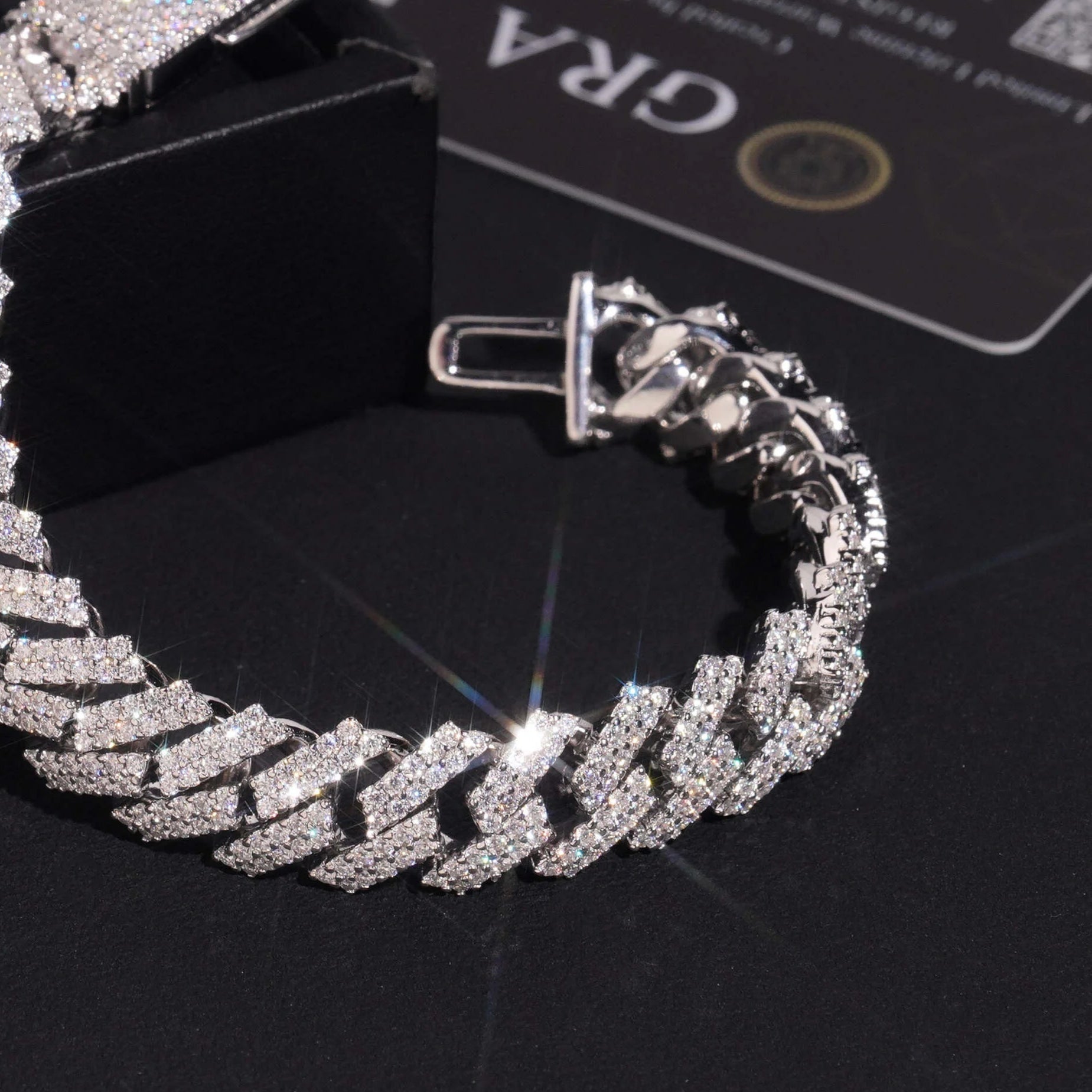 Moissanite Cuban Link Chain Bracelet