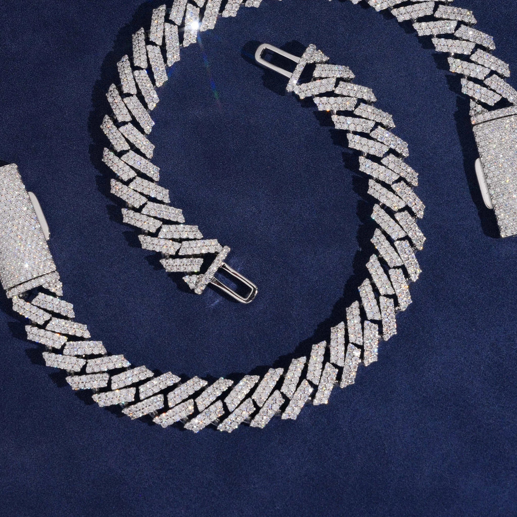 Moissanite Cuban Link Chain Bracelet