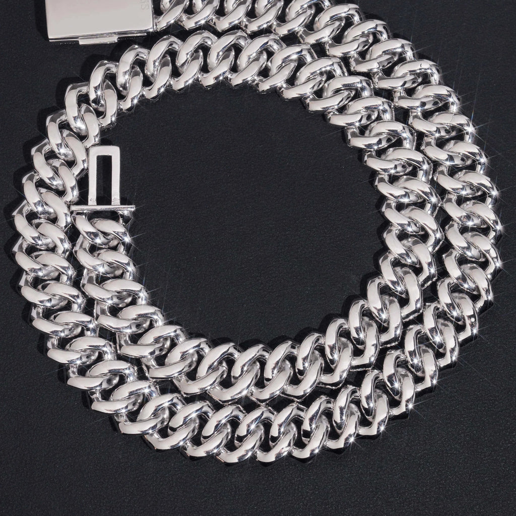 15mm Moissanite Cuban Link Chain
