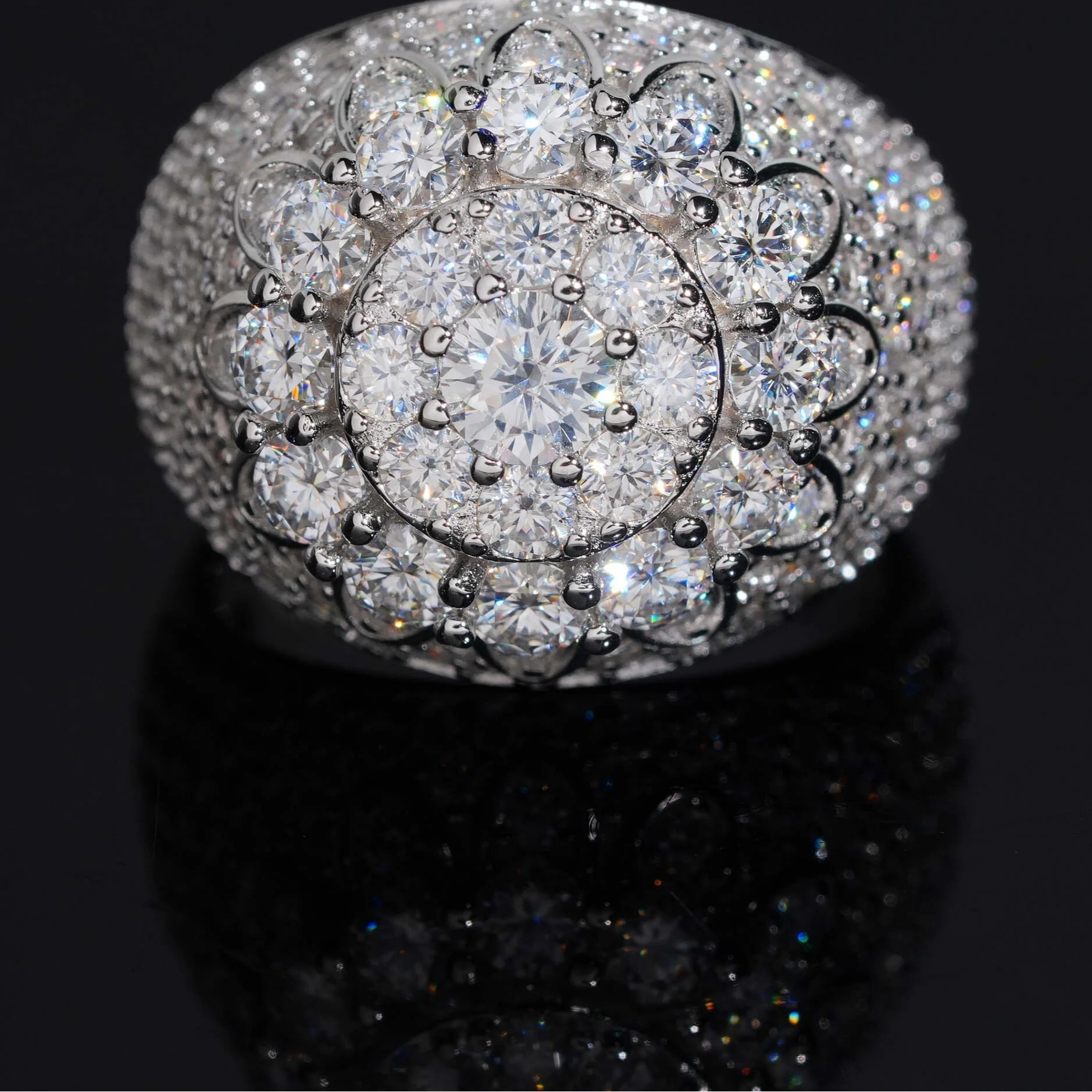 Moissanite Flower Cut Ring