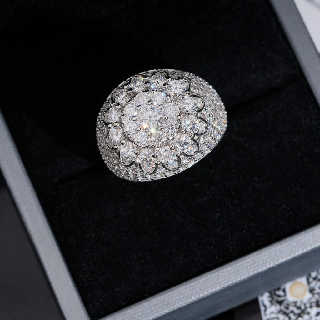 Moissanite Flower Cut Ring