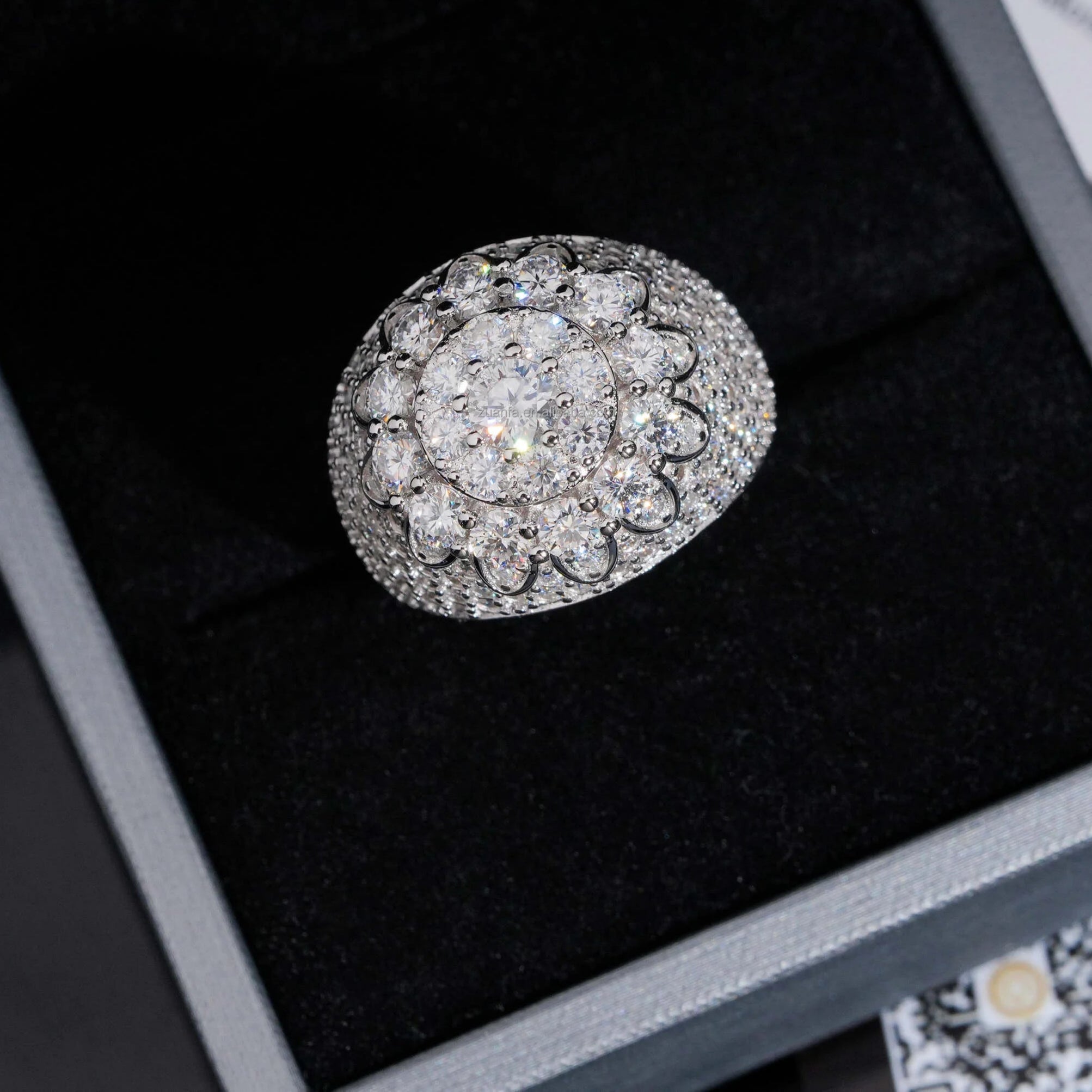 Moissanite Flower Cut Ring