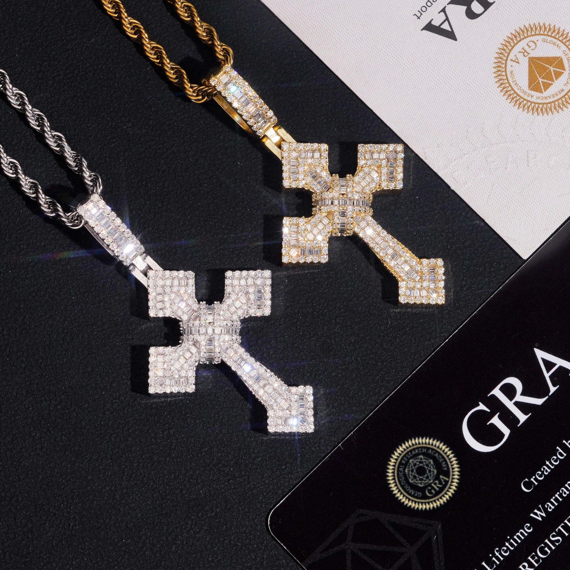 Moissanite Diamond X Cross Pendant