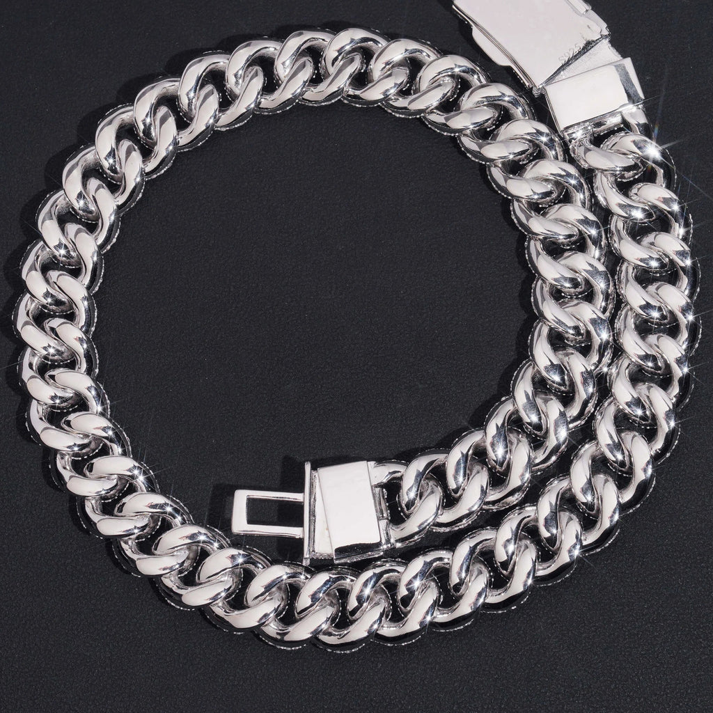 Moissanite Mosaic Setting Cuban Link