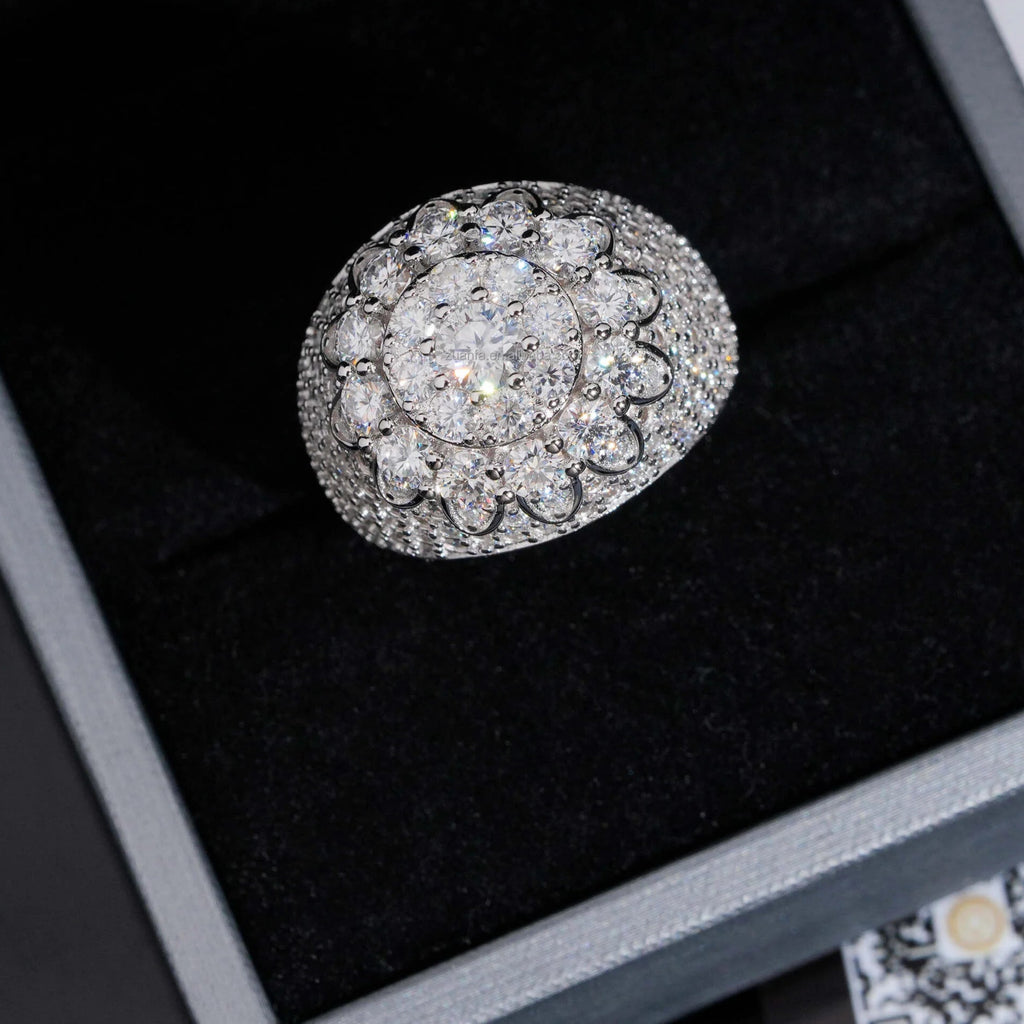 Moissanite Flower Cut Ring