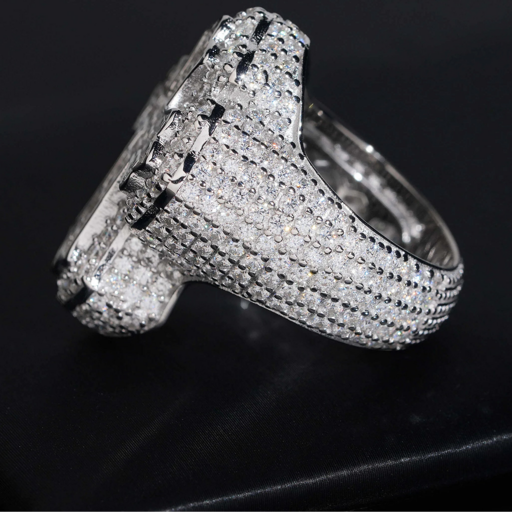 Moissanite Baguette Cross Ring