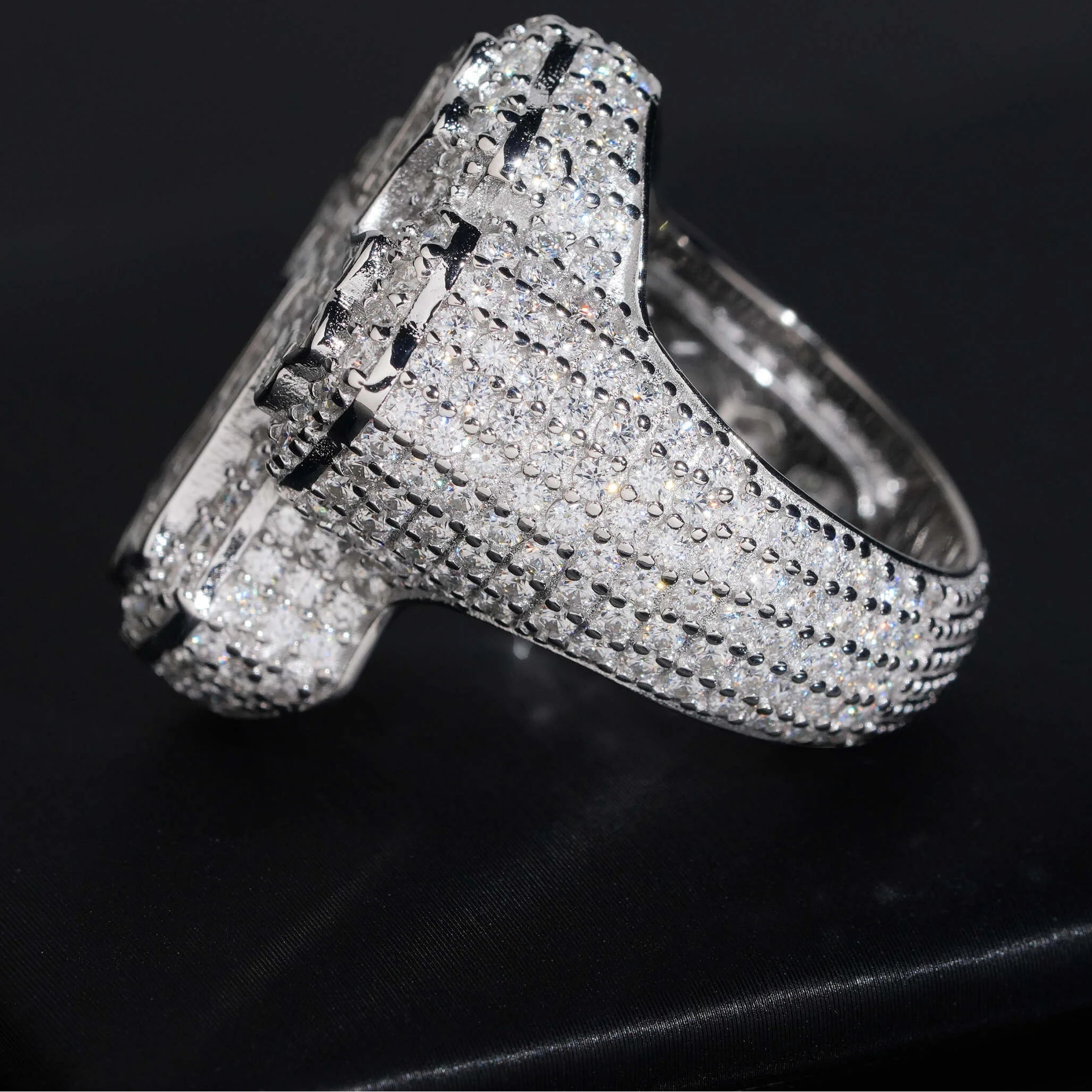 Moissanite Baguette Cross Ring