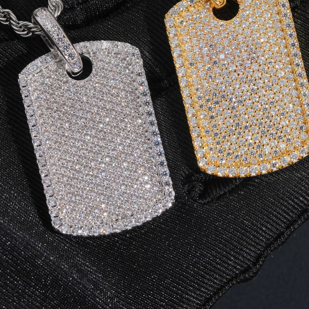 Moissanite Dog Tag Pendant