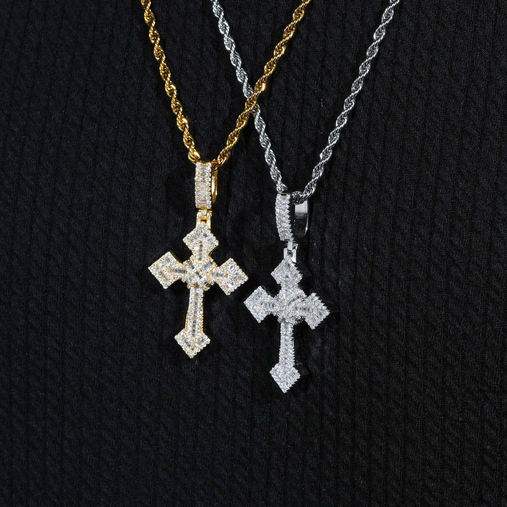 Moissanite Diamond X Cross Pendant