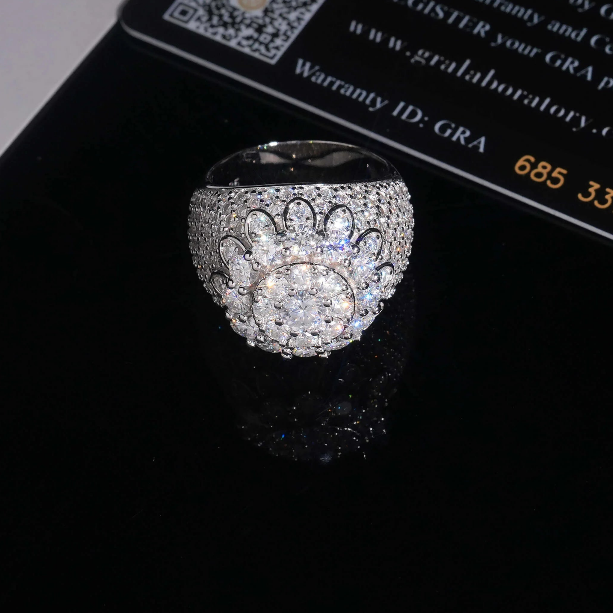 Moissanite Flower Cut Ring