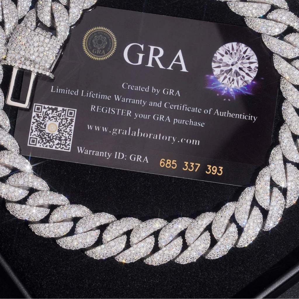 Moissanite Mosaic Setting Cuban Link