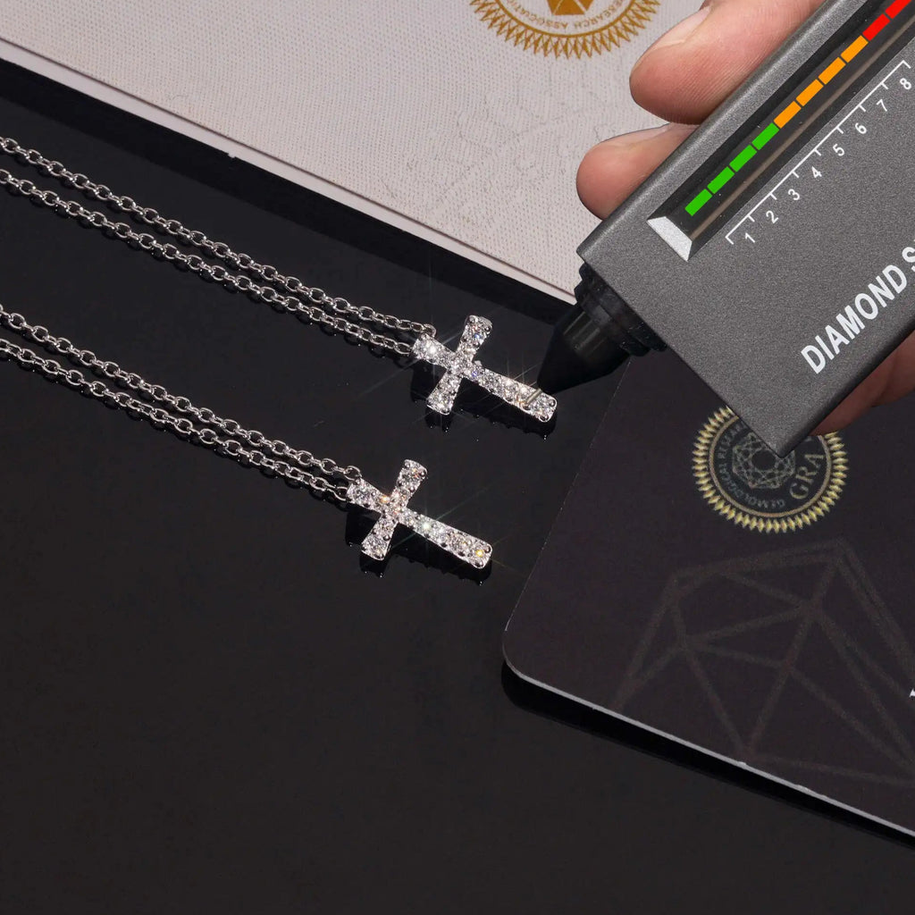 Moissanite Diamond Cross Pendant