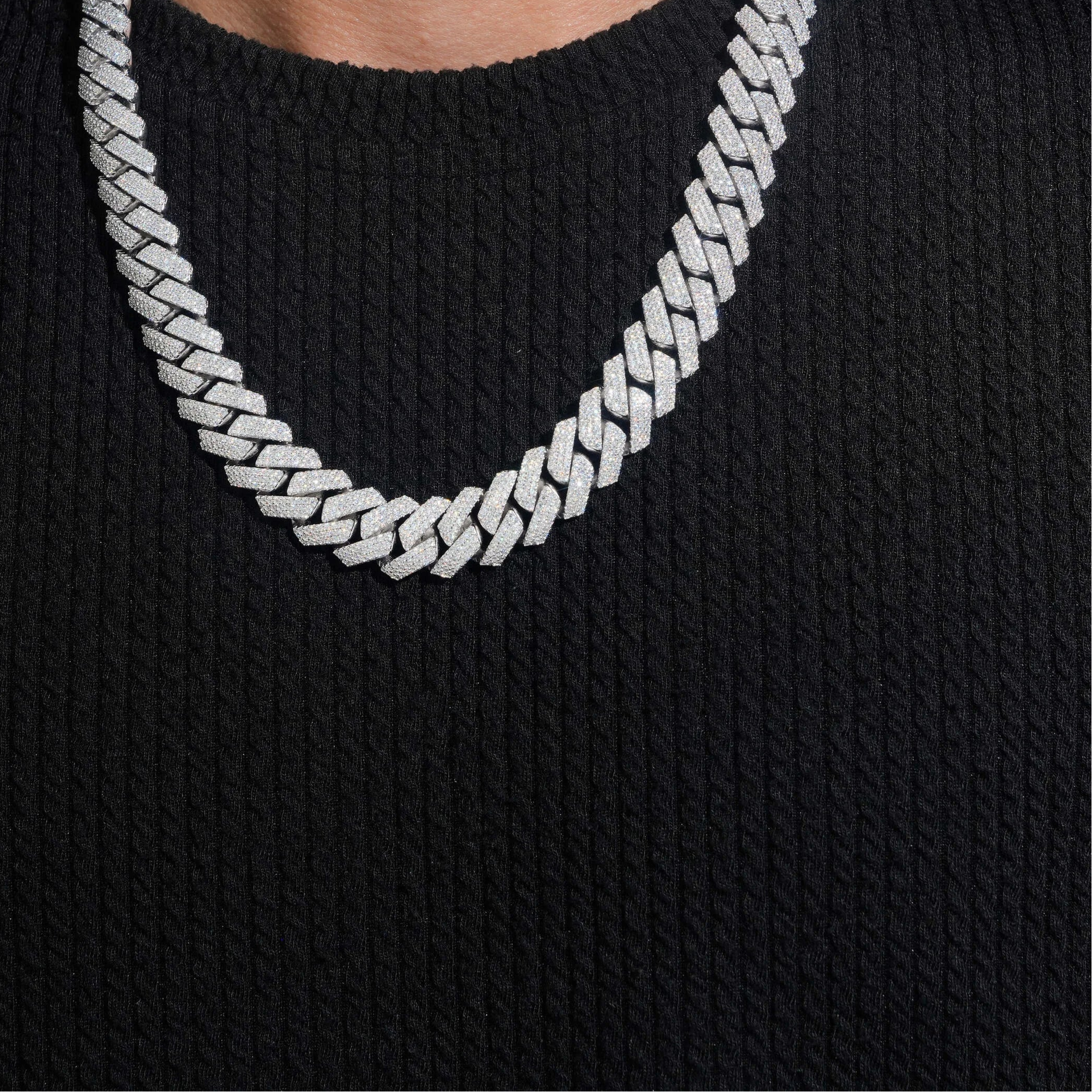 15mm Moissanite Cuban Link Chain