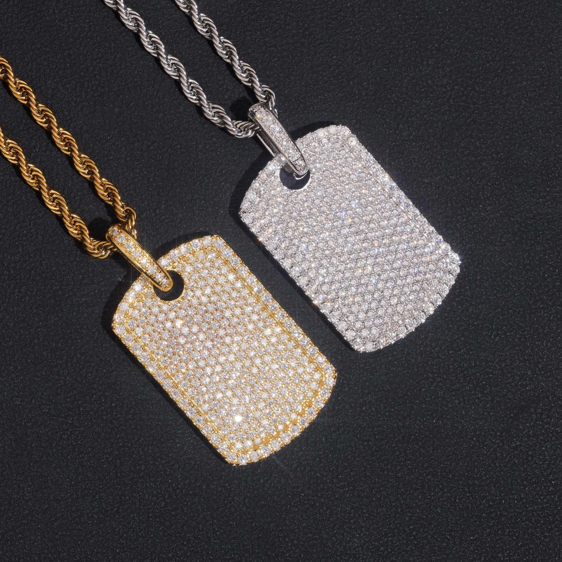 Moissanite Dog Tag Pendant