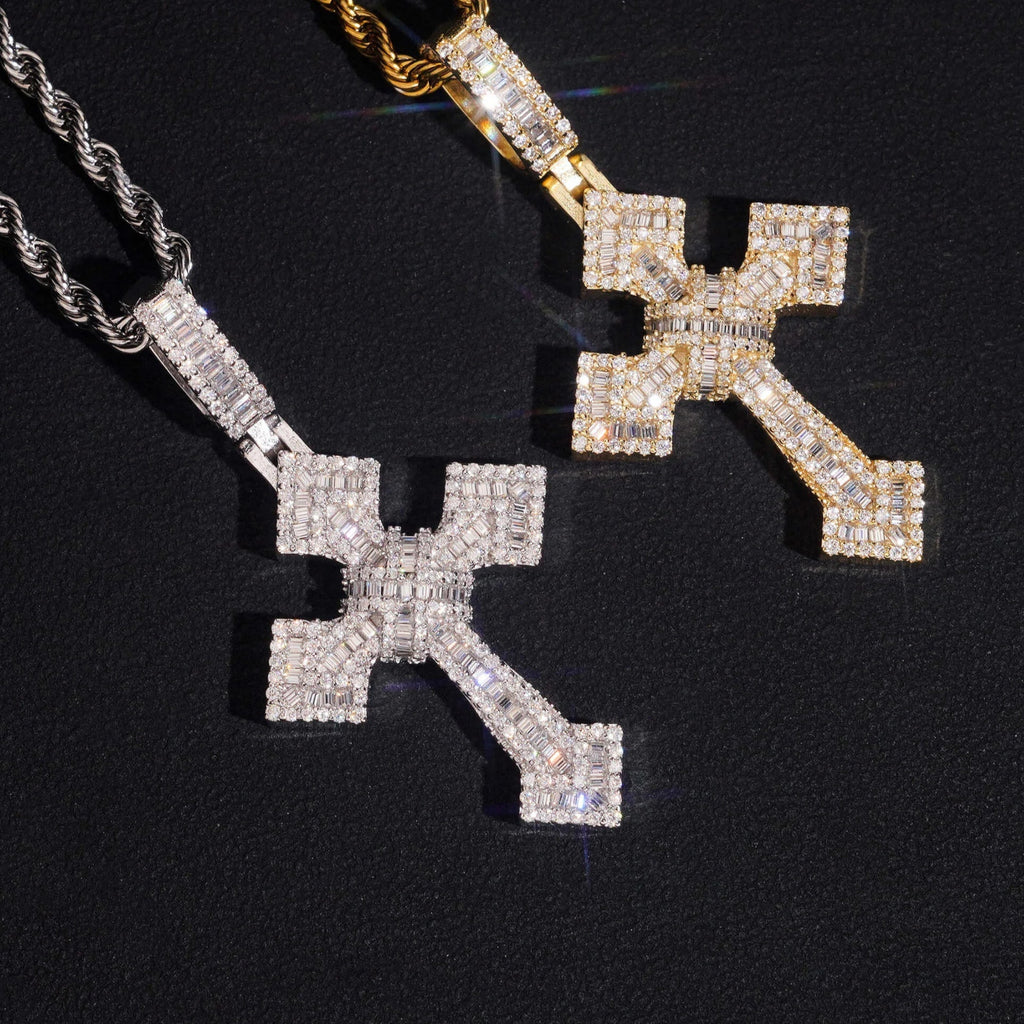 Moissanite Diamond X Cross Pendant